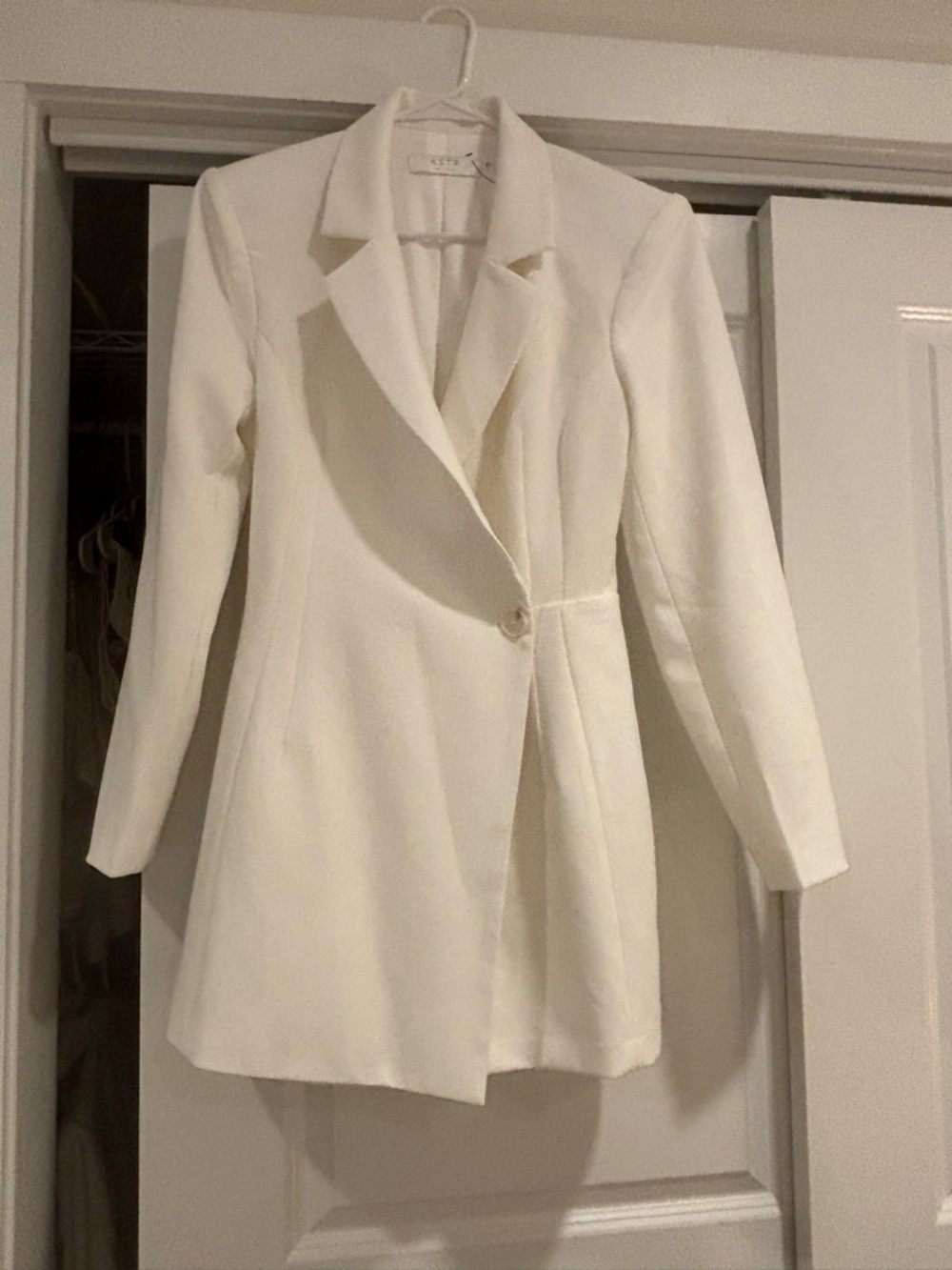 Astr White Tailored Single-Button Blazer Romper Dress